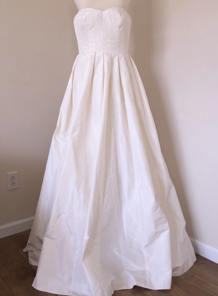 JCREW $1800 SEDA TAFETÁN MARLIE VESTIDO DE BAILE 6 VESTIDO MARFIL A9925 Foto 2 de 4