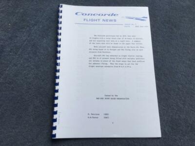 Eine Fotokopie der BAC / Sud AviationConcorde Erstflugnachrichten 23. Juni 1969