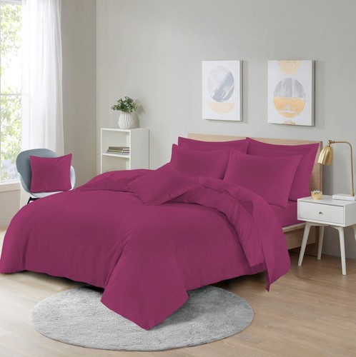 Luxury Soft Plain Color Duvet Cover & Pillowcase Bedding Duvet Set All Size - Picture 19 of 23