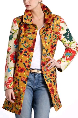 ANTHROPOLOGIE ELEVENSES Leopardlily SWING COAT JACKET EUC UK 6 US 2 $198 - Picture 2 of 12