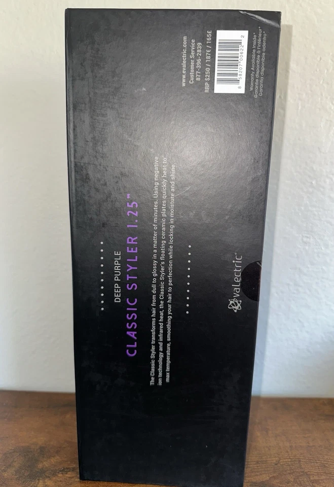 Plancha de iones negativos de placa de cerámica púrpura profundo Evalectric Classic Styler  Foto 3 de 4