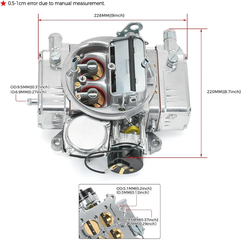 4 Barrel Carburetor Street Warrior for 0-80457S Holley 4160 Performance 600 CFM Foto 2 de 4