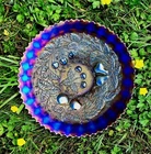 Stippled Northwood Carnival Glass Three Fruits Plate lavender light amethyst