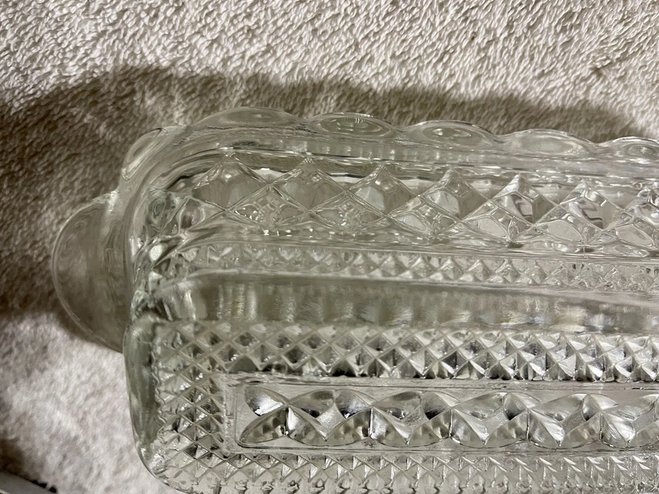 Anchor Hocking Vintage Butter Dish with Lid Clear Glass, Wexford Pattern OBO  - Image 3 of 4
