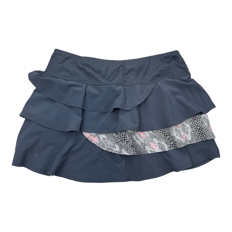 Falda corta de tenis Bolle para mujer en capas línea A gris talla grande Foto 3 de 4