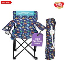 Toddler Folding Chair - Fun Dinosaur Print, Easy to Fold  Carry for 2-6