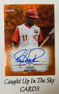 2025 Topps Stadium Club Barry Larkin Orange Refractor On Card Auto