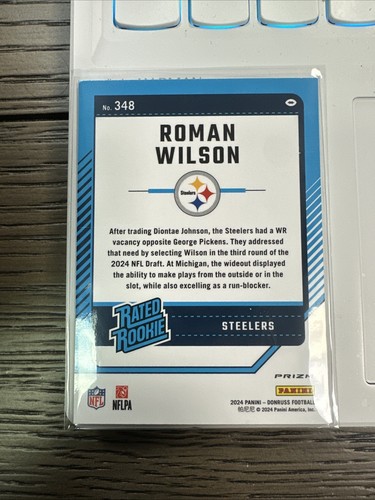 2024 Donruss Optic Football Roman Wilson Pink & Silver - Bild 2 von 4
