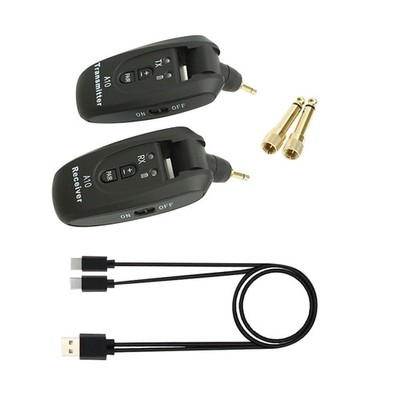 For Bass Guitar Wireless System Transmitter Receiver Set Rechargeable Battery