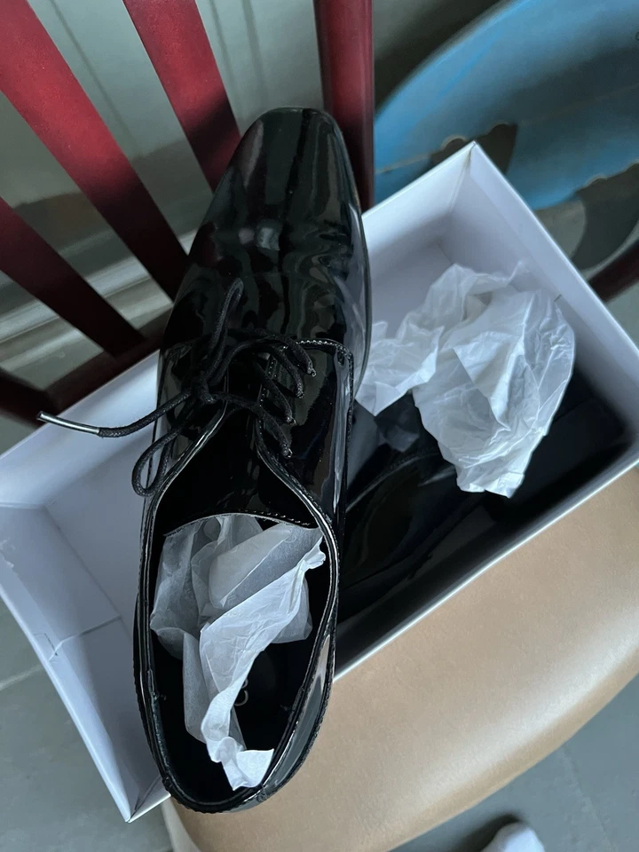 Calvin Klein Brodie Patent Black Dress Shoes Men’s 11M Worn Once - Image 2 of 4