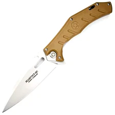 NOKS - Mongoose-2C Folding Knife D2 Steel, Tan ABS Handle w/ Pocket Clip