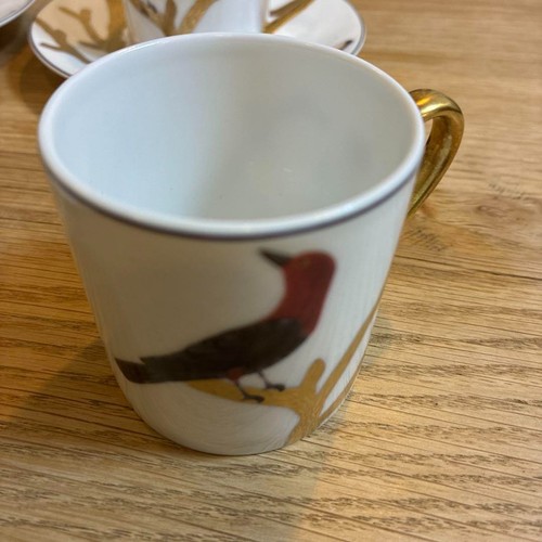 BERNARDAUD Aux Oiseaux Espresso Cup Saucer 80ml 3 Set - Picture 10 of 12
