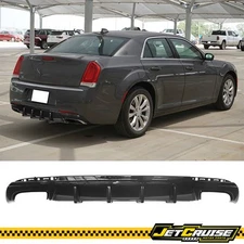 Fits 15-23 Chrysler 300 IKON V1 Rear Bumper Diffuser Shark Fin 2PCS Gloss Black
