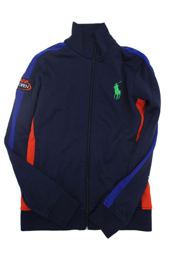 Ralph Lauren Blue Label Jungen Langarm Streifen Full Zip Jacke Navy Gr. M