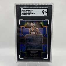2022-23 Panini Select Throwback Memorabilia Paul George #TM-PG Blue /75 SGC 9 MT