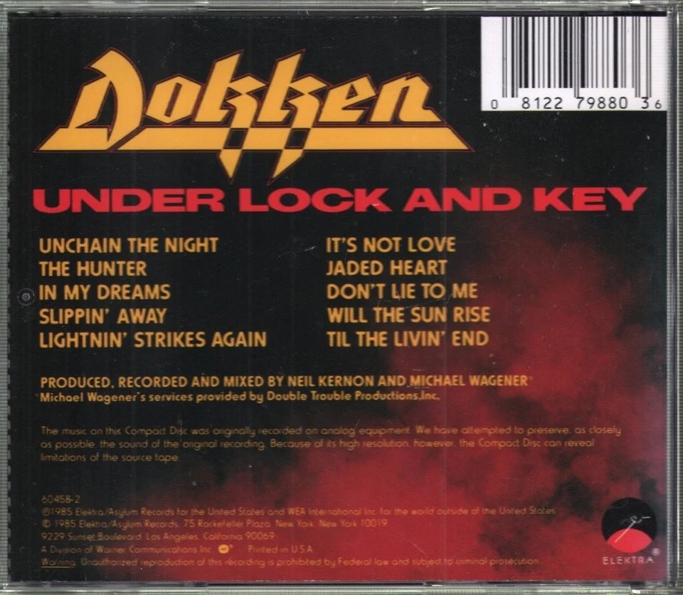Dokken Under Lock And Key CD USA Elektra 9604582 - Bild 3 von 3