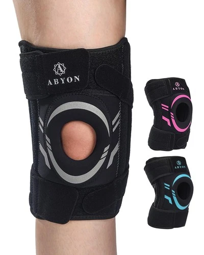 Knee Support MedicalGrade Compression for Pain Relief Open Patella Grey/Pink S/M