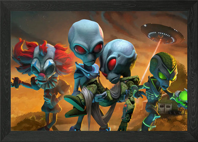 Destroy All Humans Framed Wall Art Poster Canvas Print Picture