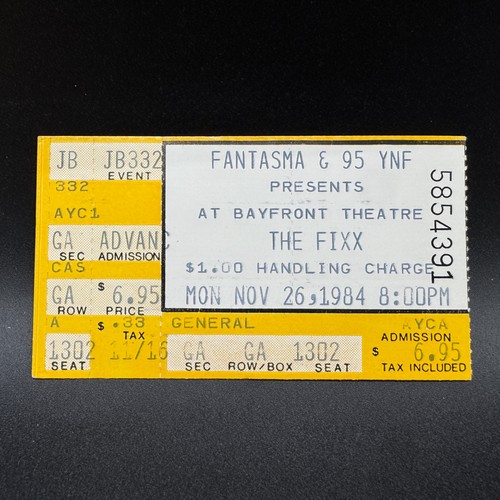 1984 FIXX KONZERT TICKET STUB, BAYFRONT THEATRE - Bild 1 von 2