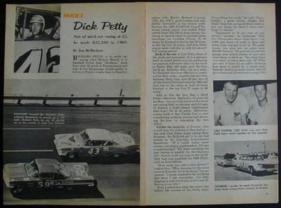 Richard Petty 1961 NASCAR Star at 23 ''Meet Dick Petty'' vintage article