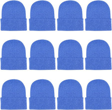 12-Pack Knitted Winter Beanie Hats for Men and Women, Warm and Cozy Cuffed Skull