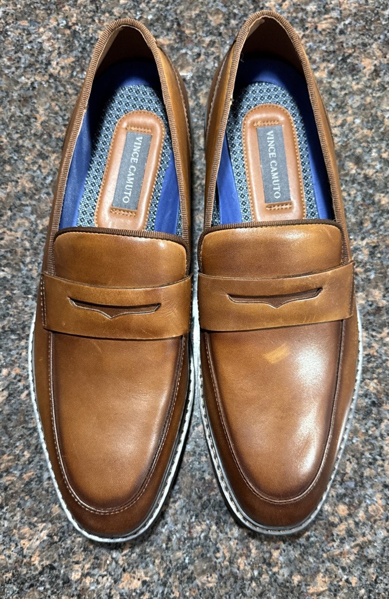 Vince Camuto Brown Leather Slip On Dress Shoes 11.5 Men's | eBay Vince Camuto Brown Leather Slip On Dress Shoes 11.5 Men's | eBay