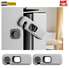 2-Pack Refrigerator Door Locks   Child Safety Fridge  Freezer Adhesive Latch