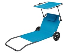 CRIVIT Strand- und Transportliege Strandliege Gartenliege Sonnenliege Liege blau