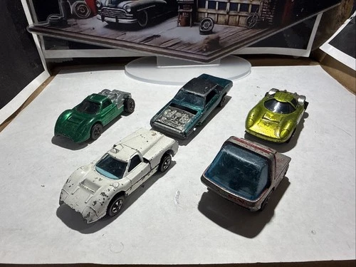 Hot Wheels Redline Restorer Lot Of 5 T-bird, J-car x2 , Lola GT70 & Heavy weight