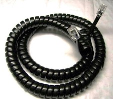 Cortelco Standard Phone Handset Cord 25000 255400 ITT Premier Curly Black 12Ft