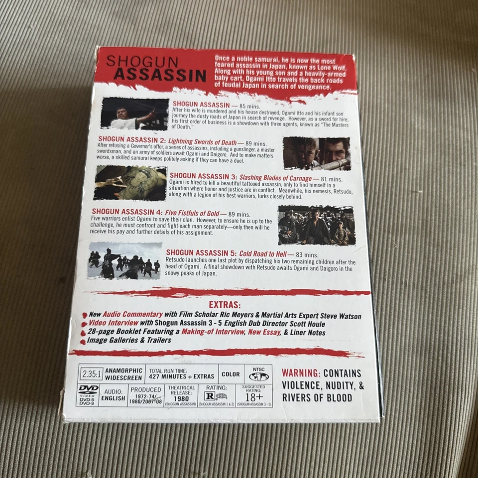 Shogun Assassin 5 Film Collectors DVD Box Set Samurai Action Drama Film - Image 2 of 4