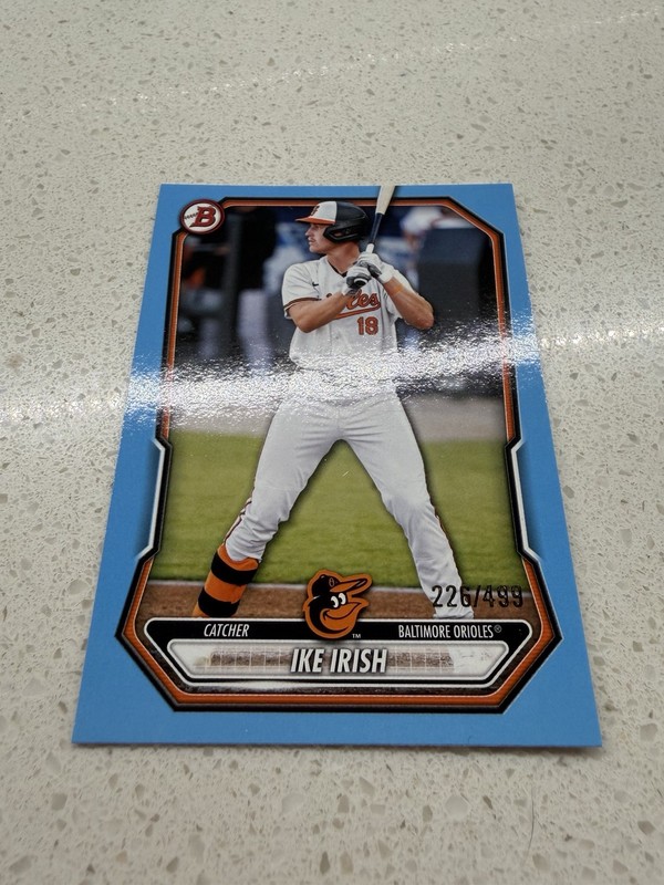 2026 Bowman Ike Irish Sky Blue Prospect /499 #BP-68 Baltimore Orioles