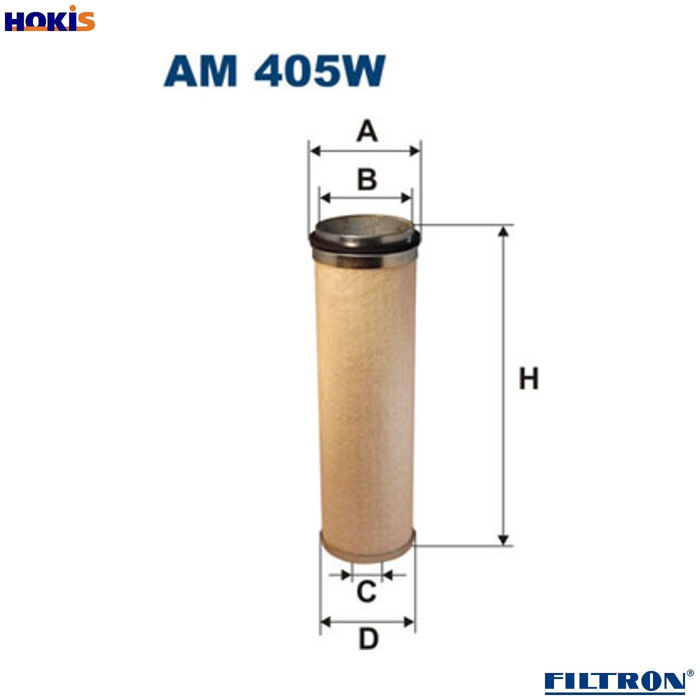 SECONDARY AIR FILTER AM 405W FOR RENAULT TRUCKS  FENDT  DAF  MERCEDES-BENZ