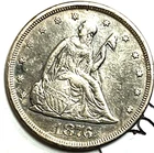 1876 SEATED LIBERTY TWENTY CENT PIECE ChAU  Rare Low Mintage 15.900