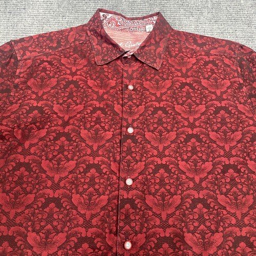 Robert Graham Geometric Abstract Floral Button Up Shirt Mens L Long Sleeve Red - Picture 4 of 11