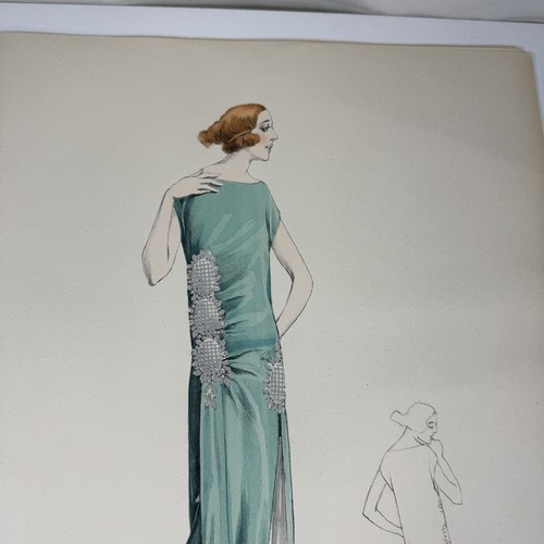 Original Fashion Design Sketches Painting 1930 1940’s Signed Atelier Bachroitz 4 - Picture 5 of 8