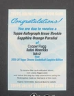 2025-26 Topps Chrome Cooper Flagg Sapphire Orange Parallel Issue RC Auto /25