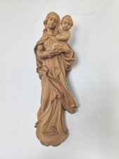 Maria mit Jesuskind Holzfigur Handgeschnitzt 45 CM Wandaufhang