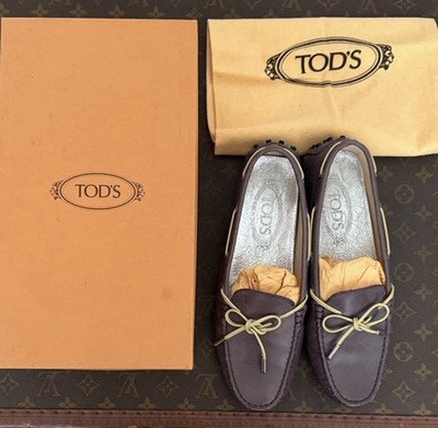 TOD S Women s Leather Gommino Driving Loafers Shoes Purple Plum Size 38 US 8