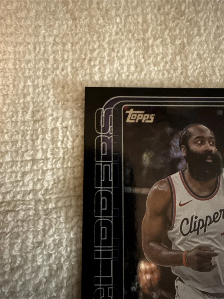 Camiseta deportiva de baloncesto James Harden 2025-26 Topps negra verdadera paralela 1/10 SSP número Foto 3 de 4