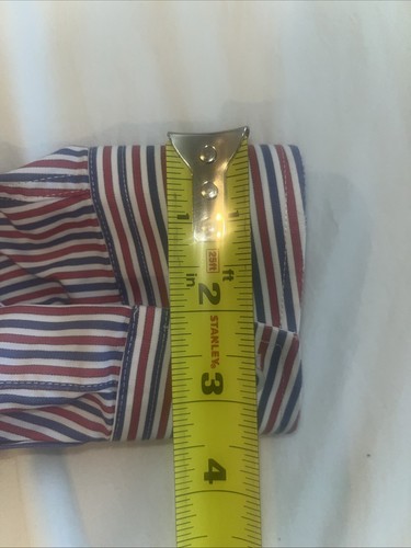 Thomas Pink White Red & Blue Striped Shirt w/ FlipCuffs - 16 x 41 - Picture 11 of 12