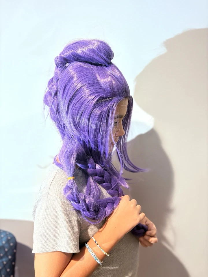 Pelucas de cosplay Rumi Girl Group cabello trenzado cola de caballo rectas para mujer Foto 4 de 4