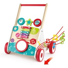 Hape Wooden My First Musical Walker Interactive Stroller Toddler/Kids Toy 10m+