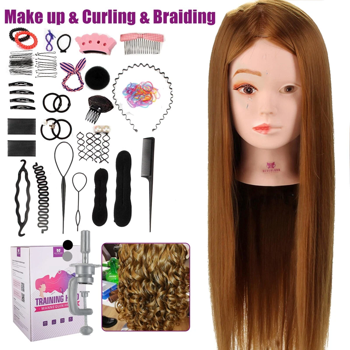 Hair and store makeup practice head
