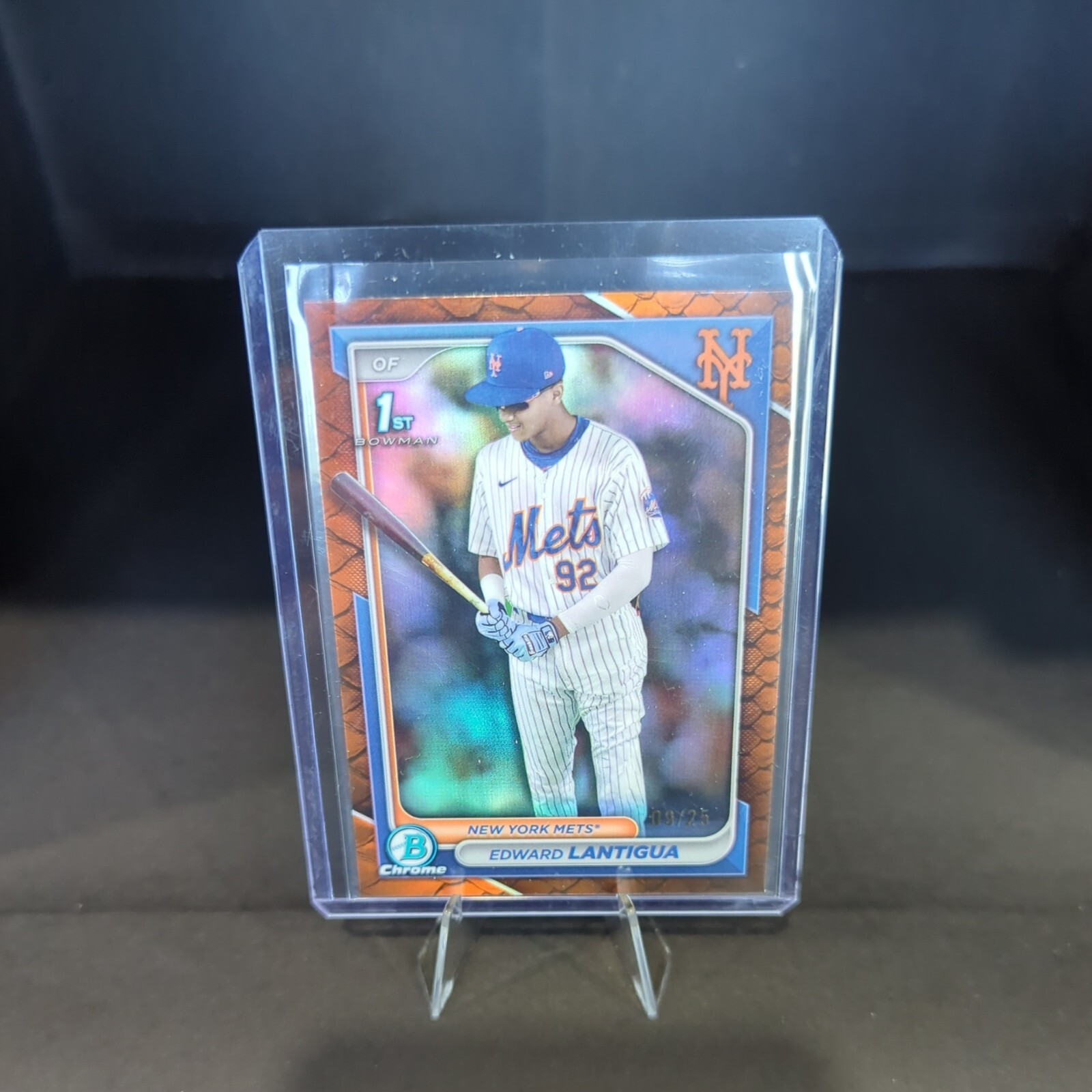 2024 Bowman Chrome Orange Reptilian Refractor #BCP-246 Edward Lantigua /25 SSP