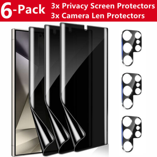 Privacy Hydrogel Screen Protector Camera Protector for Samsung S24 Ultra Plus 23 - Picture 1 of 13