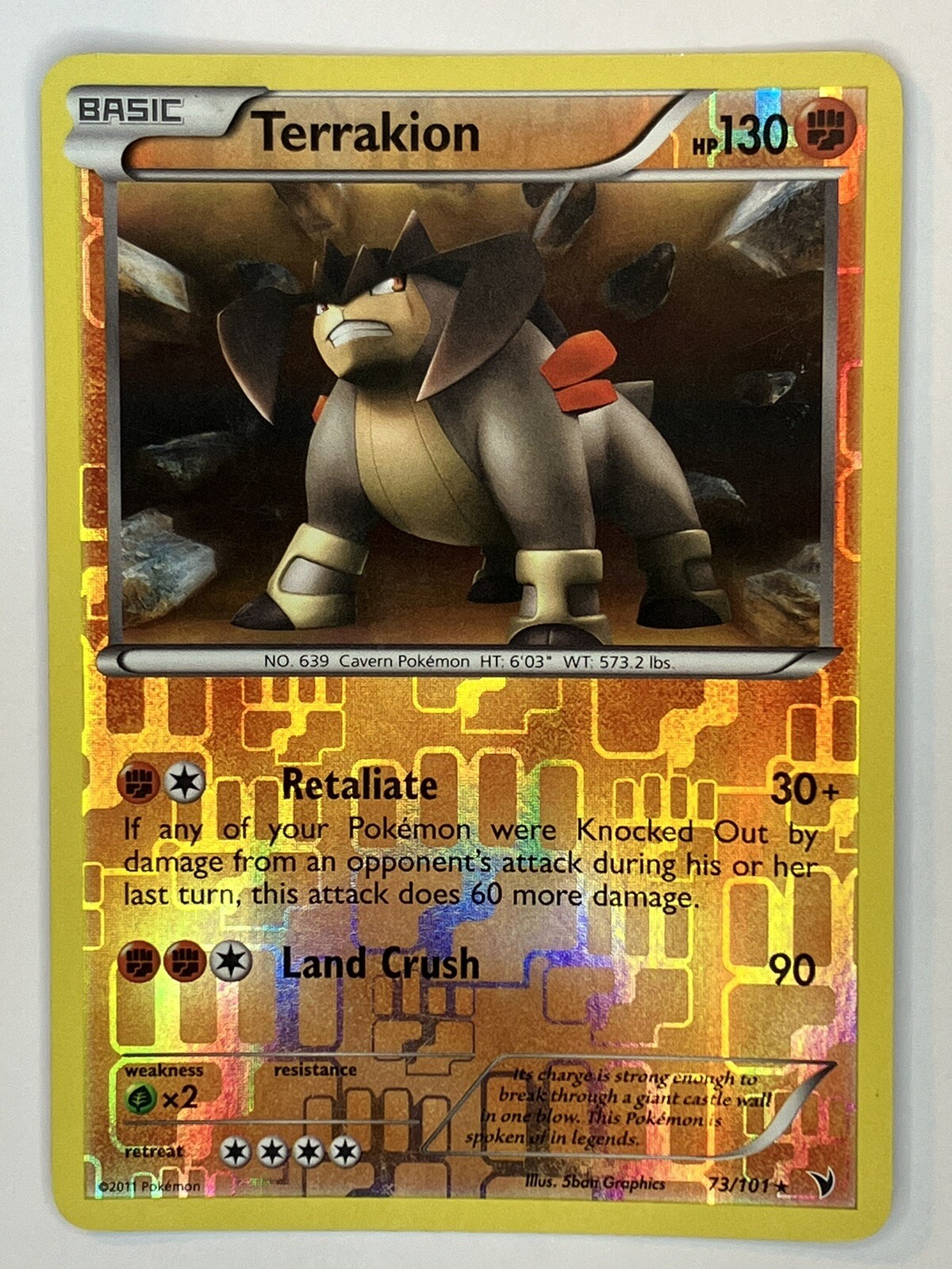 Terrakion LP Noble Victories 73/101 Pokemon TCG Reverse Holo