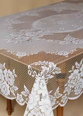Heritage Lace Victorian Rose Tablecloth 60 x 108 Ecru Rectangle