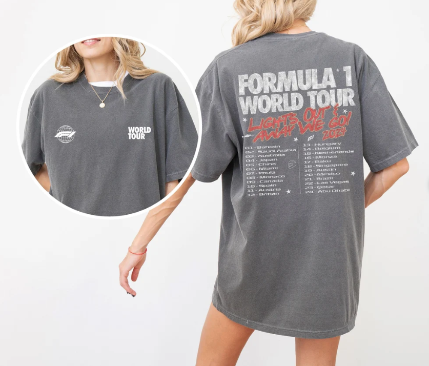 Vintage F1 World Tour Formula 1 Merch Unisex Gift Formula One Apparel