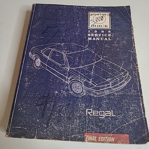1988 Buick Regal Shop Service Manual Original GM Repair Service Book